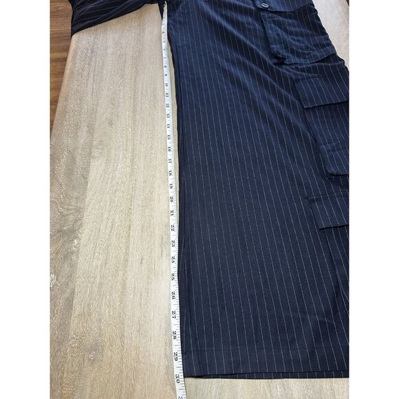 Anthropologie TwentySixHundred NWT Pinstripe Utility Pants Wide Leg Navy Size 10 - Picture 9 of 13